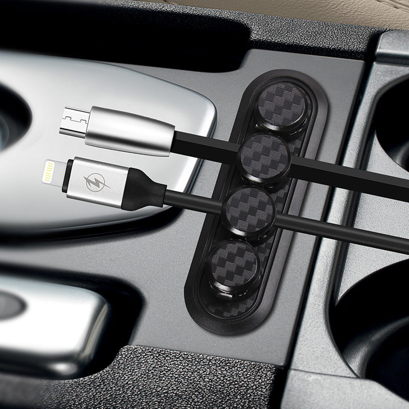 Magnetic Cable Organizer Set (Base + 4 Magnetic Holders)