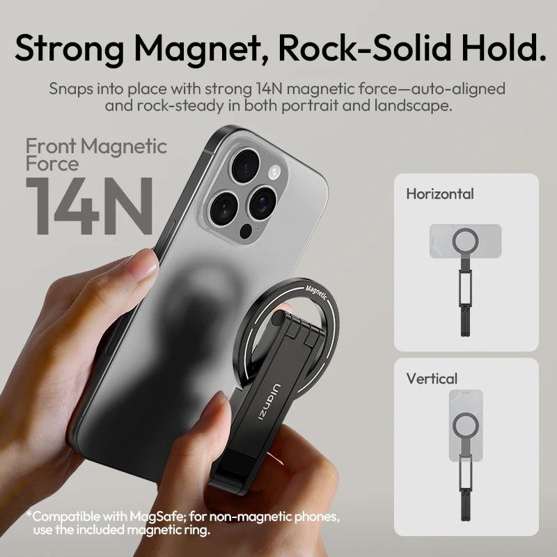 “Magnetic Phone Tripod Stand – Foldable, Ultra-Slim, Aluminum | Orska”